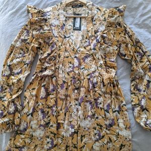 Prairie Princess Golden Floral Dress